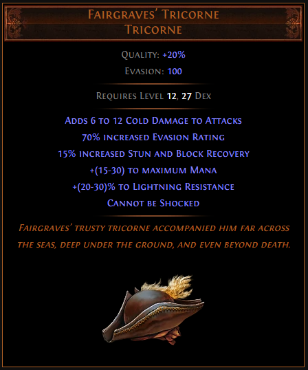 Fairgraves' Tricorne Tricorne