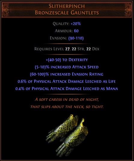 Slitherpinch Bronzescale Gauntlets